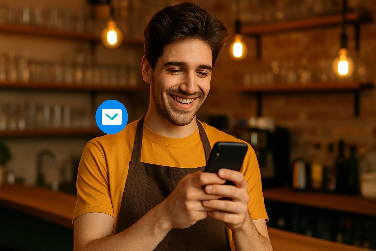 Happy worker with money